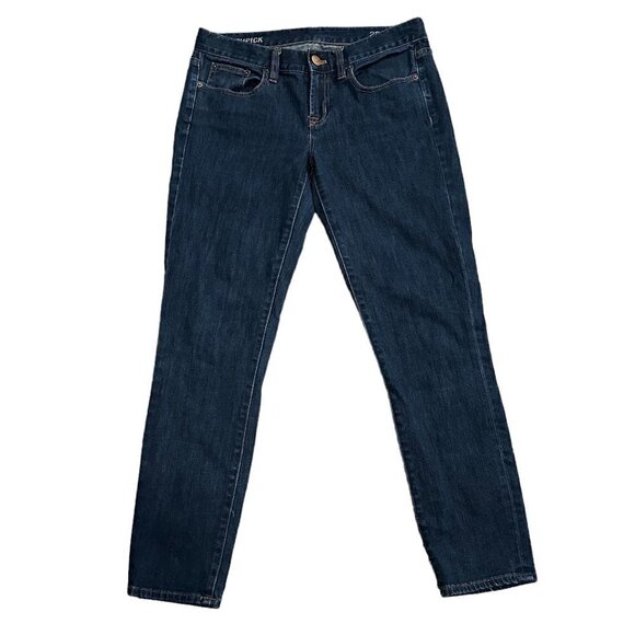 J. Crew Denim - J. Crew Toothpick Mid Rise Dark Wash Skinny Ankle Jeans Size 6/28